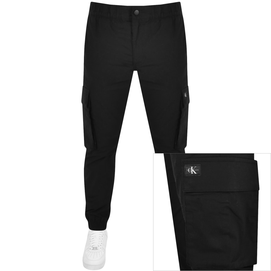 Calvin Klein Jeans Skinny Cargo Trousers Black male 36 Waist
